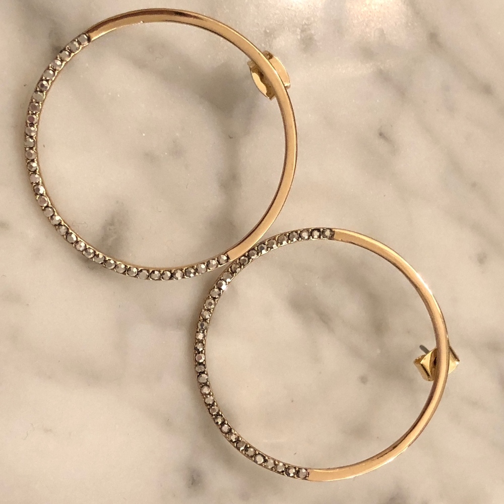 Anthropologie Gold Studded Hoop Earrings